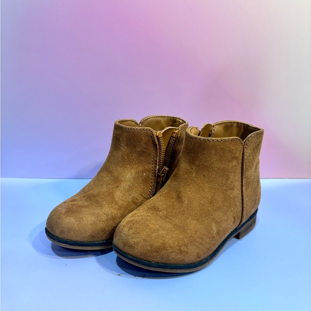 Cat & Jack Tan Suede Kids Ankle Boots